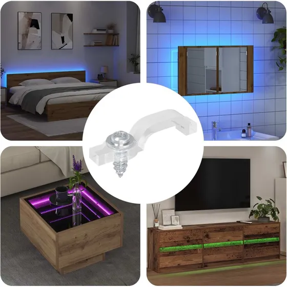 LED Strip Clips Transparent 12 stk  Diskrete monteringsclips