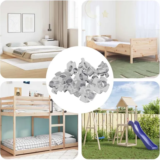 Pronged T-nut M6 7200 stk Slv - Stl