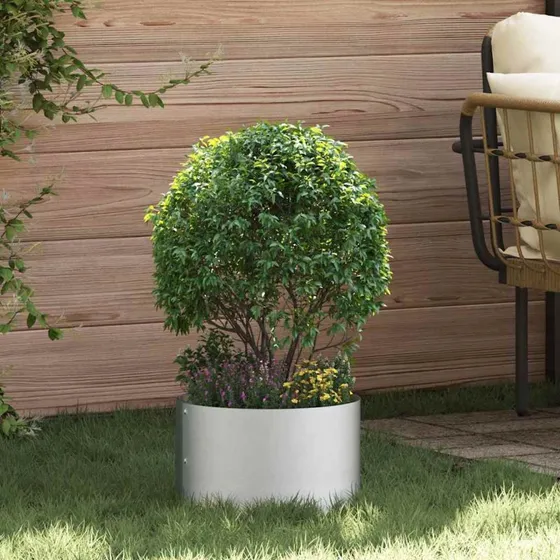 Plante-ring i galvaniseret stål 30×30×20 cm – sølv