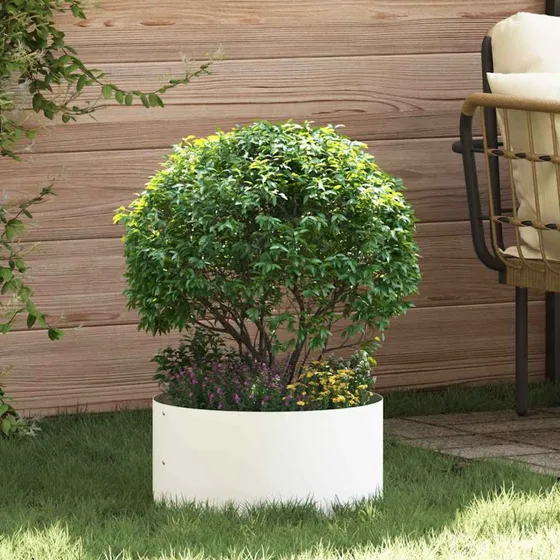 Hvid stål plante-ring 40x40x20 cm – moderne potte