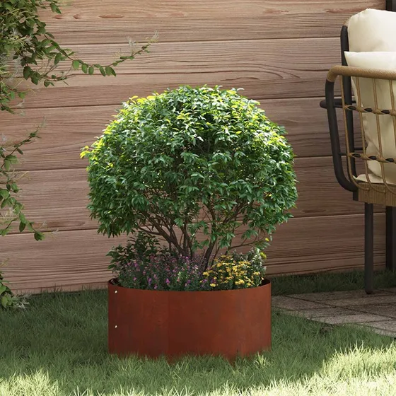 Plante-ring 5 stk i cortenstål 40×40×20 cm