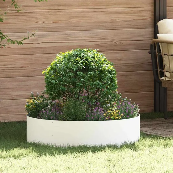 Plante ringe 5 stk hvid 80x80x20 cm - koldvalset stål