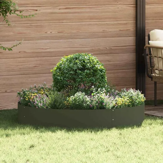 Plante ring 5 stk Olivengrøn 120x120x20 cm - Stål