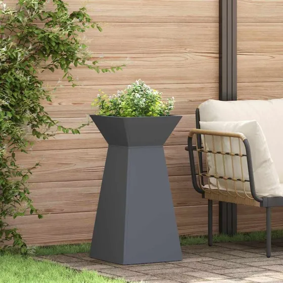 Søjle Plantekasse 2 stk Antracit 35x35x73 cm - Stål