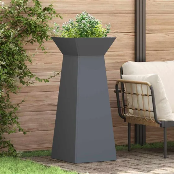 Søjle Plantekasse Antracit 40x40x100 cm i Stål