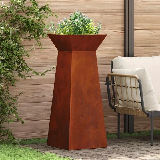 Søjle plantekasser 2 stk | 40x40x100 cm Cortenstål