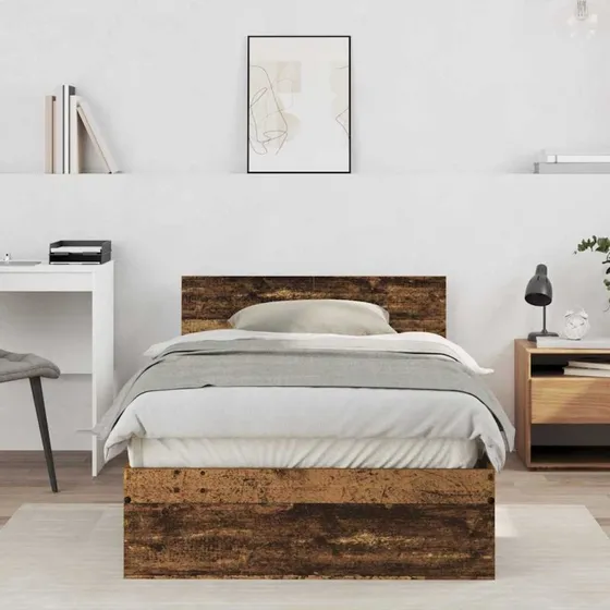 Sengestel 100x200 cm i konstrueret gammelt træ