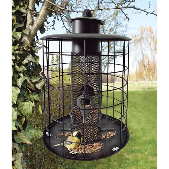 Ryom Foderautomat med værn 22x22x33 cm – sort