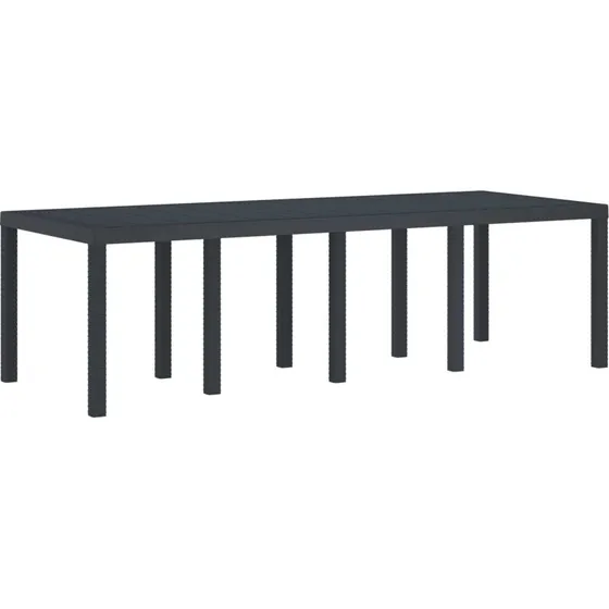 Havebord Antracit Polyrattan 250x100x73 cm