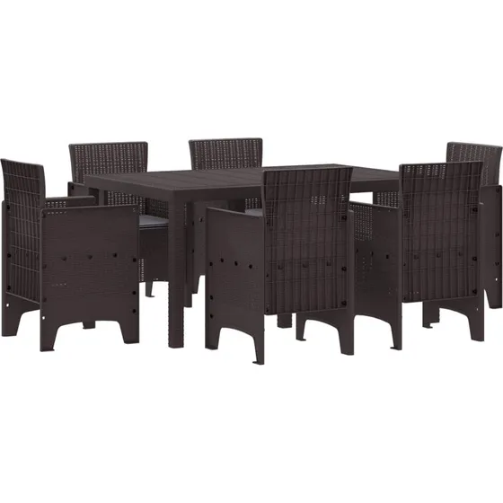 Have Spisebordssæt 7 dele – Brun polyrattan