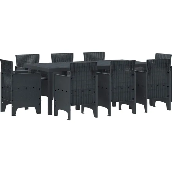 Have Spisebordssæt 9 dele Antracit Polyrattan