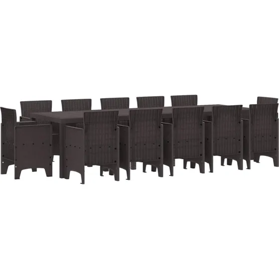 Have Spisebordssæt 13 dele Brun Poly Rattan
