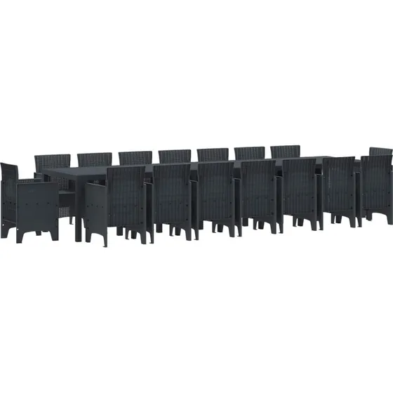 Have spisesæt i polyrattan 17 dele - Antracit