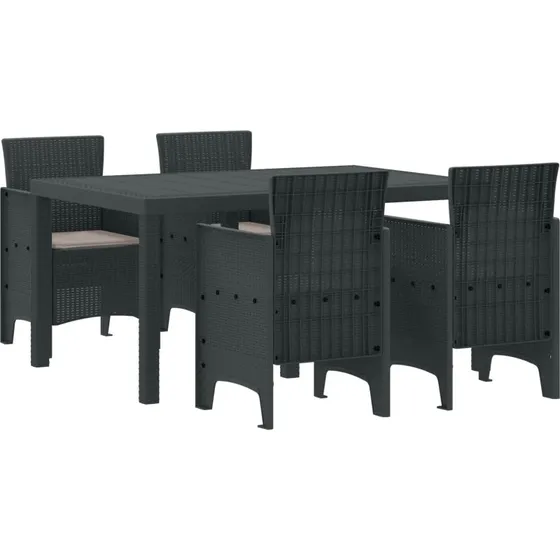 Have spisesæt 5 dele i antracit polyrattan