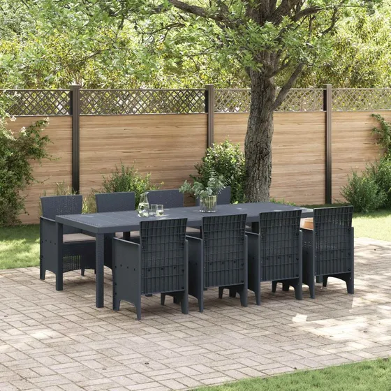 Have Spisebordssæt 9 dele Antracit - Moderne Polyrattan