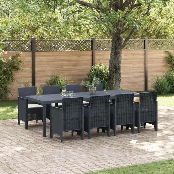 Have Spisebordssæt 9 stk Antracit – Poly Rattan