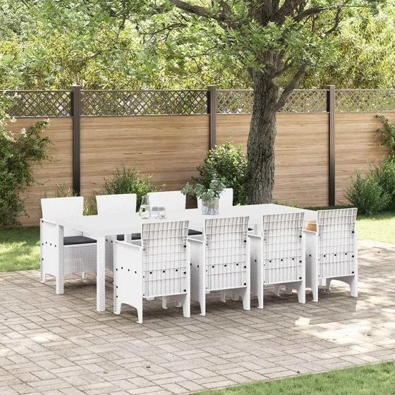 Have Spisebordssæt 9 stk Lysegrå – Polypropylen/Polyrattan