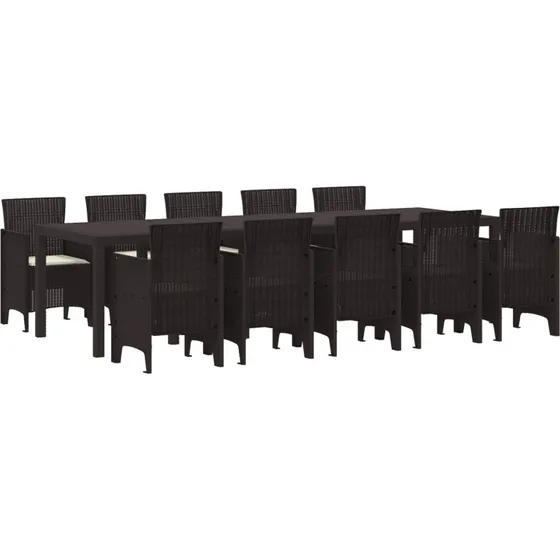 Have Spisebordssæt 11 dele i brun/crème rattan