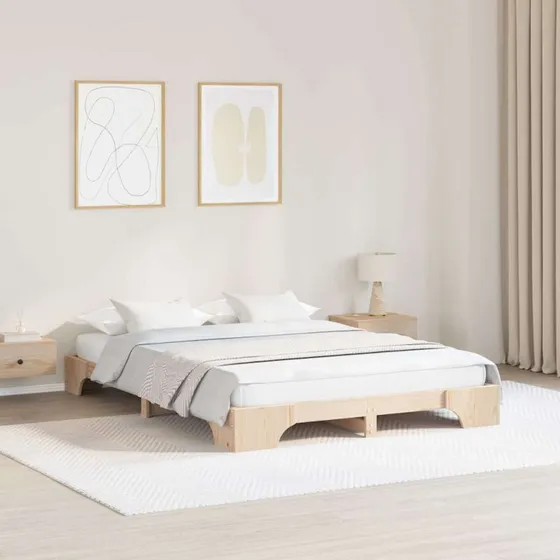 Sengestel i massiv fyrretræ 160x200 cm – natur