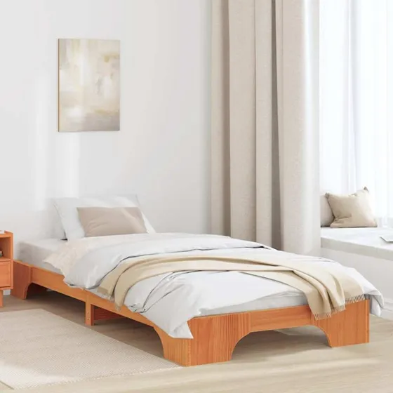 Sengestel i massivt fyrretræ 75x190 cm – gyldenbrun
