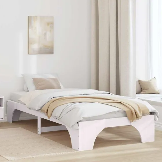 Sengestel 90x200 cm i massivt fyrretræ – hvid