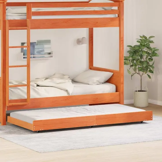 Sengestel i massivt fyrretræ 75x190 cm – brun
