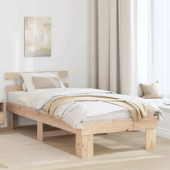 Sengestel i massivt fyrretræ 80x200 cm – natur