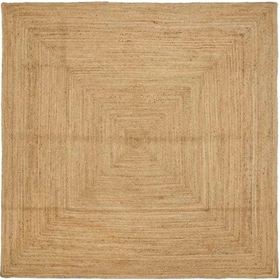 Jutetæppe Beige 200x200 cm – Naturligt & Rustikt