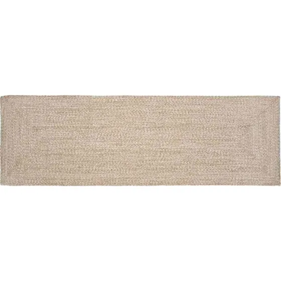 Rektangulært juteområde tæppe 60 x 200 cm - natur/hvid