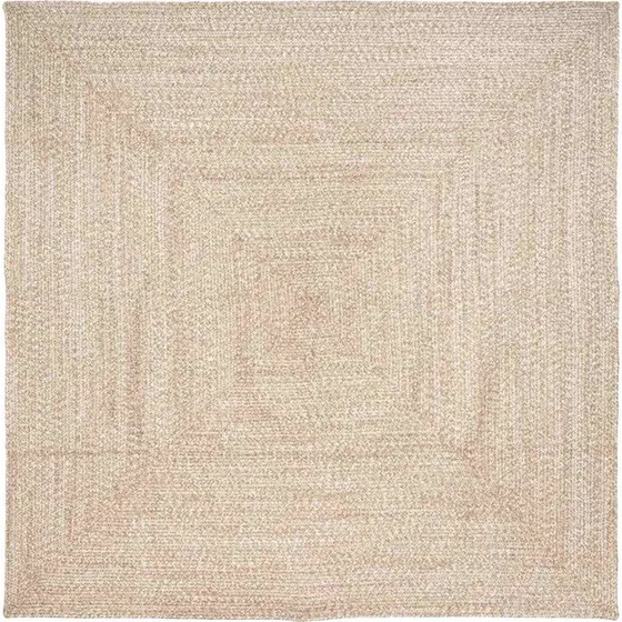 Juteområdetæppe 300x300 cm – natur/hvid