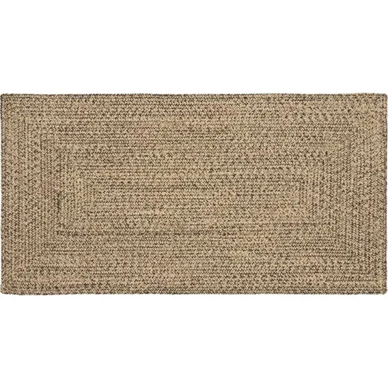 Juteområdetæppe 80x150 cm – natur/sort kurveflet