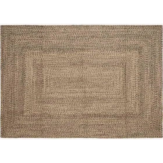 Juteområdetæppe 240x340 cm – natur & sort