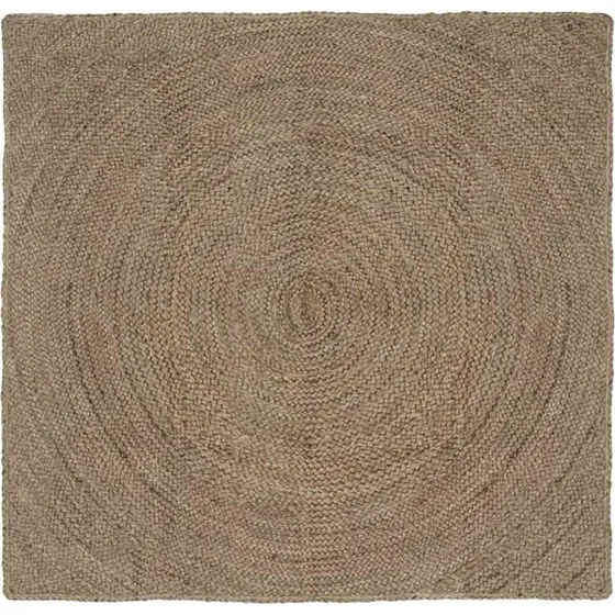 Områdetæppe Jute Grå 160 x 160 cm (kvadratisk)