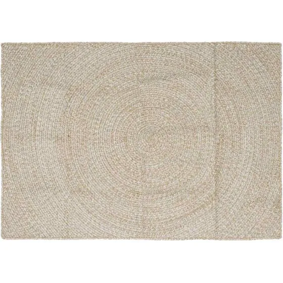 Jute tæppe 140x200 cm - Natur/Hvid, rektangulært
