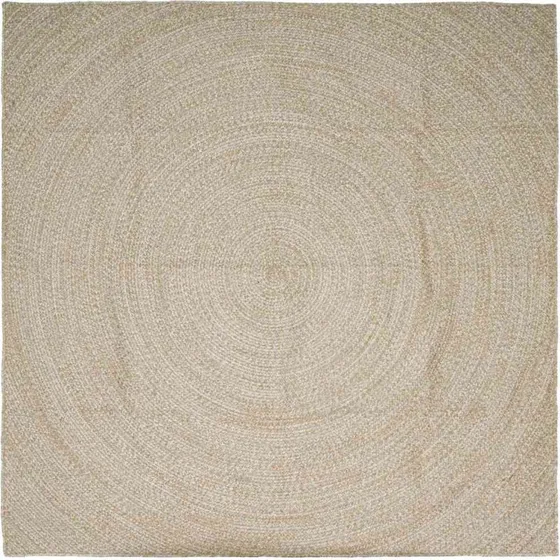 Firkantet jute tæppe 300x300 cm – natur/hvid