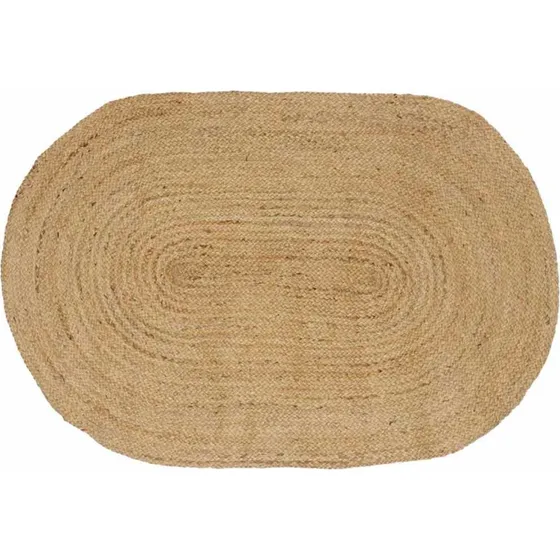 Jute område­tæppe oval 122x183 cm – natur