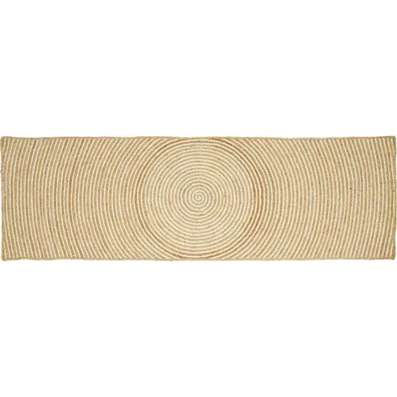 Jute Tæppe Natur/Hvid 60x200 cm - Håndvævet
