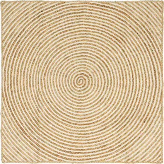 Rund jute­tæppe natur/hvid 160 x 160 cm