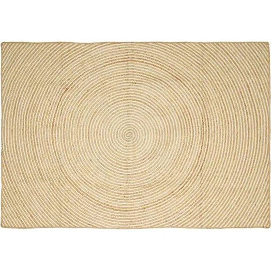 Jute­tæppe natur/hvid 200 x 290 cm – håndlavet