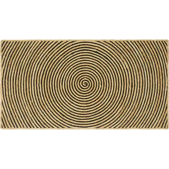 Jutetæppe natur/sort 80 x 150 cm