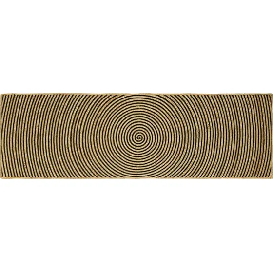 Jute-løber 80x250 cm – natur og sort, håndlavet