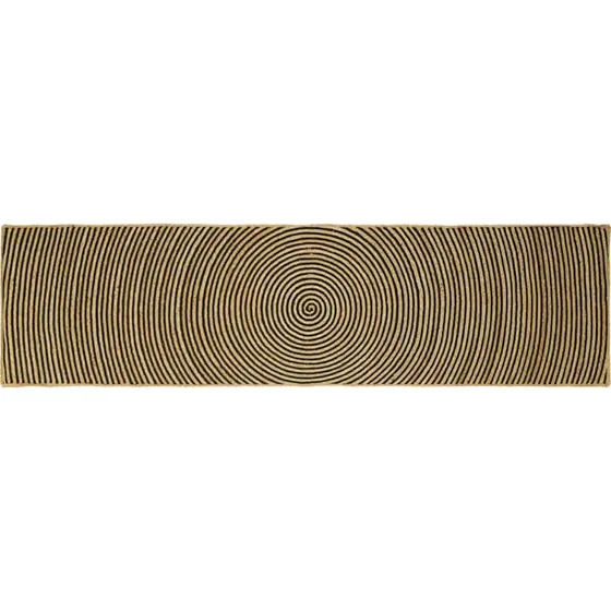 Jute-tæppe 80x300 cm – naturlig/sort robust løber
