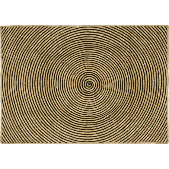 Jute-tæppe 140x200 cm – naturlig/sort