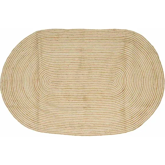 Jute-tæppe natur/hvid 205x305 cm – håndlavet