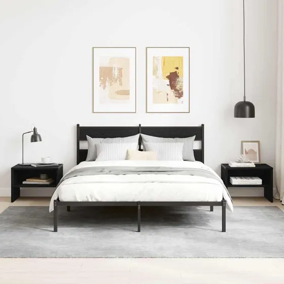 Natskab 2 stk Sort eg 40x40x30 cm – Rustikt sengebord