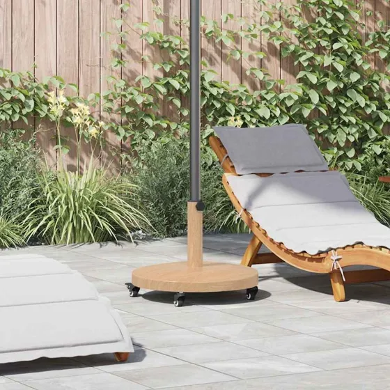 Parasolfod Lys Træ 48x48x32 cm – Stål & Beton