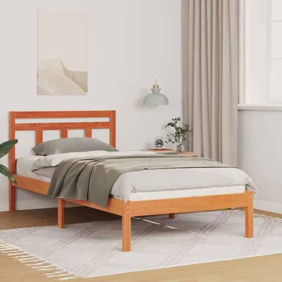 Sengestel 90x190 cm i massivt fyrretræ – brun