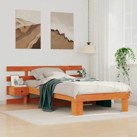 Sengestel i massivt fyrretræ 90x190 cm, gyldenbrun