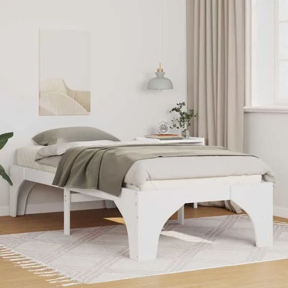 Sengestel i massivt fyrretræ 90x200 cm - Hvid