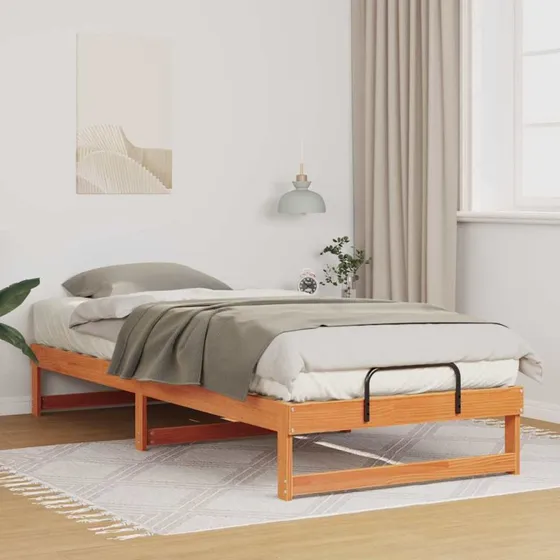 Sengestel i massivt fyrretræ 100 x 220 cm - Brun